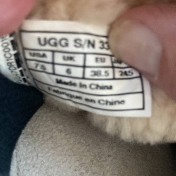 *2XHP*UGG LAELA SPARKLES PALE GREY CHAMPAGNE SEQUINS/LEATHER/FUR SZ 7.5 - Picture 8 of 8